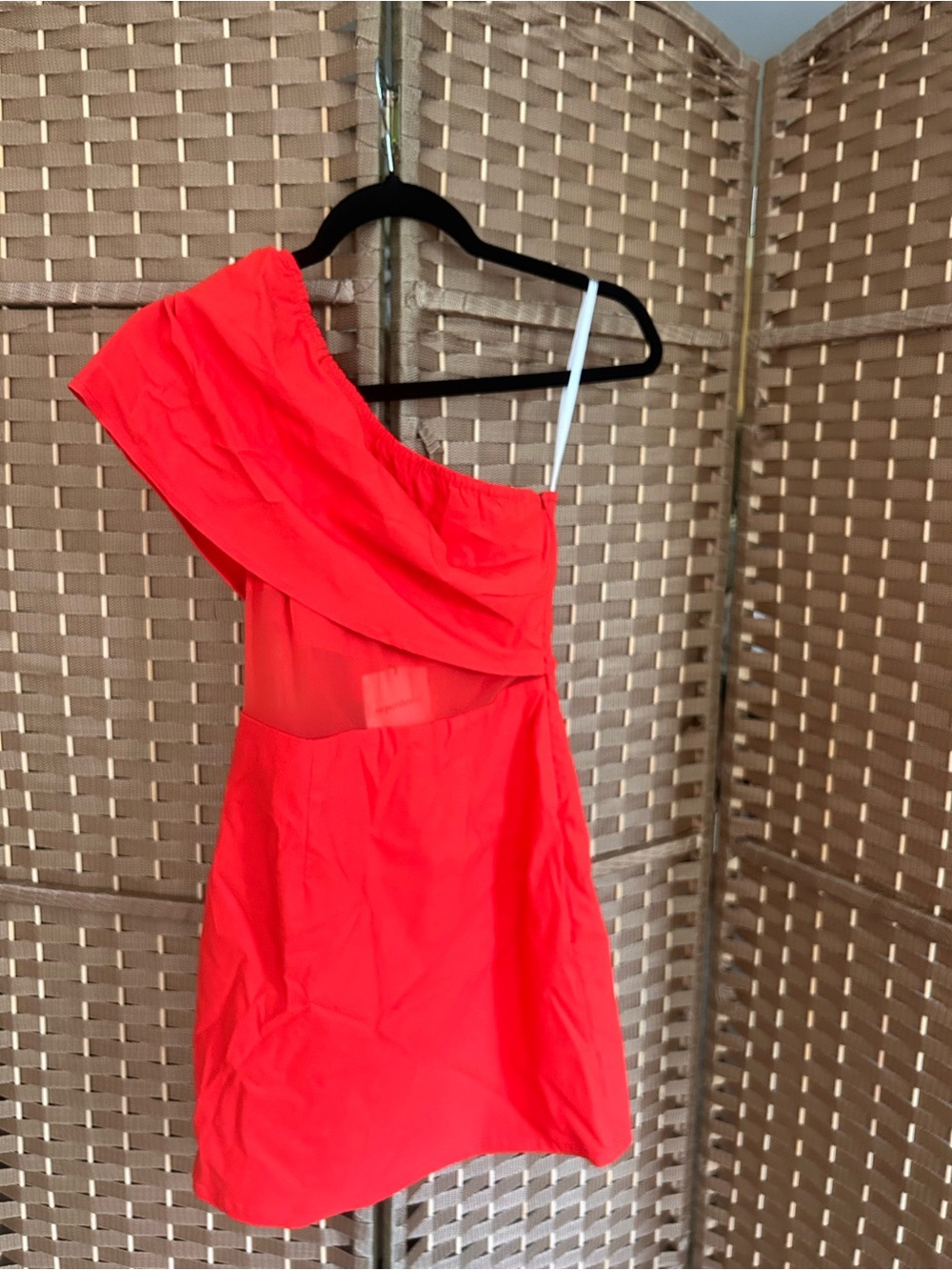 superdown One-Shoulder Bright Red Mini Dress